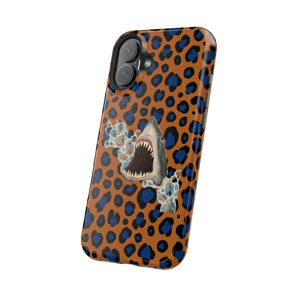 Shark Bite Leopard Print Phone Case — Magnetic Impact-Resistant