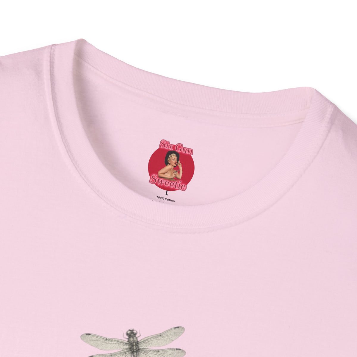 Floral Dragonfly T‑Shirt — 'Chinga La Migra' Script Garden Tee