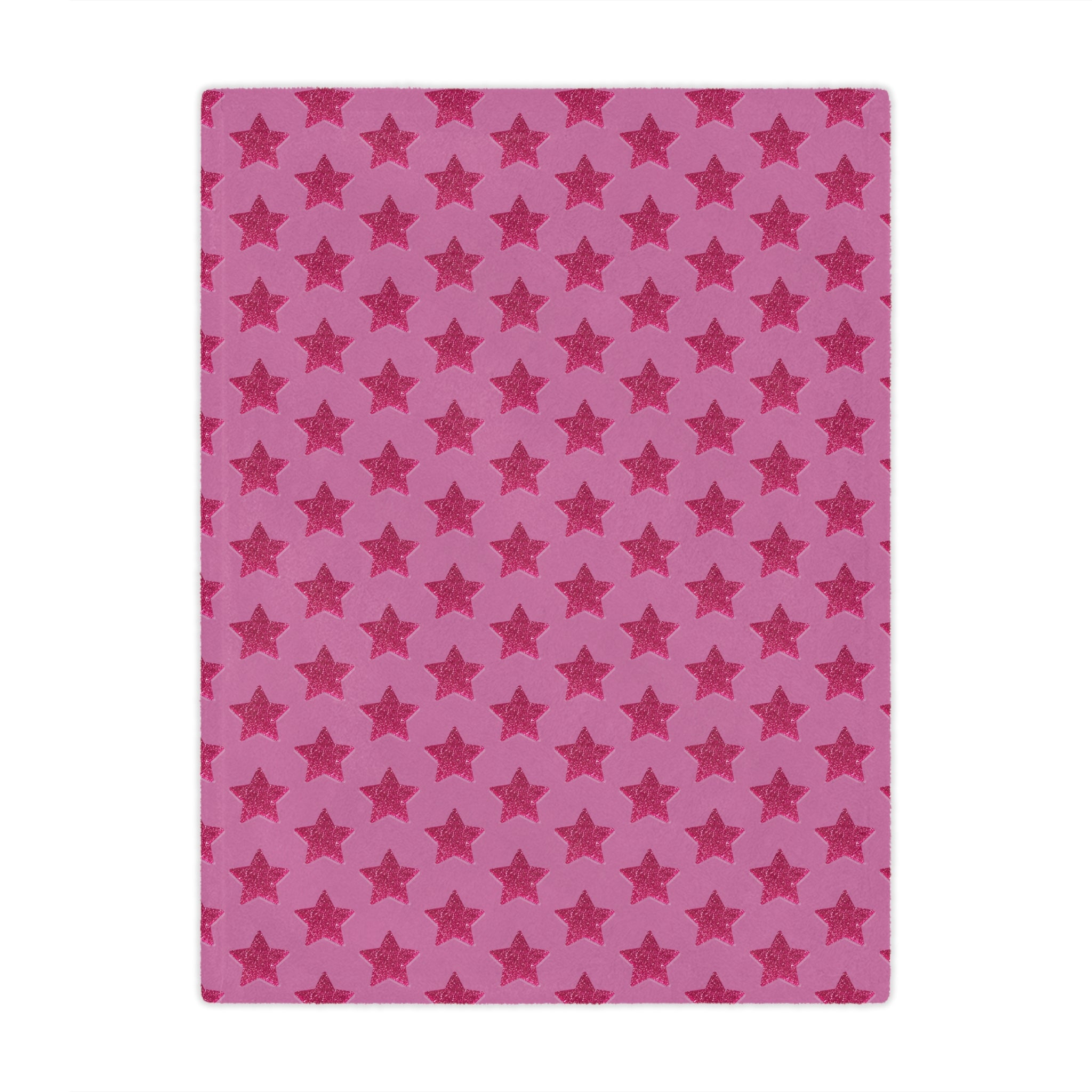 Pink on  Pink Glitter Star Minky Blanket