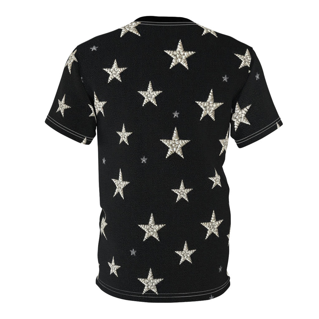 Silver Stars Unisex Tee, Cosmic Graphic Shirt, Starry Night Apparel, Fashionable T-Shirt, Unique Gift for Stargazers