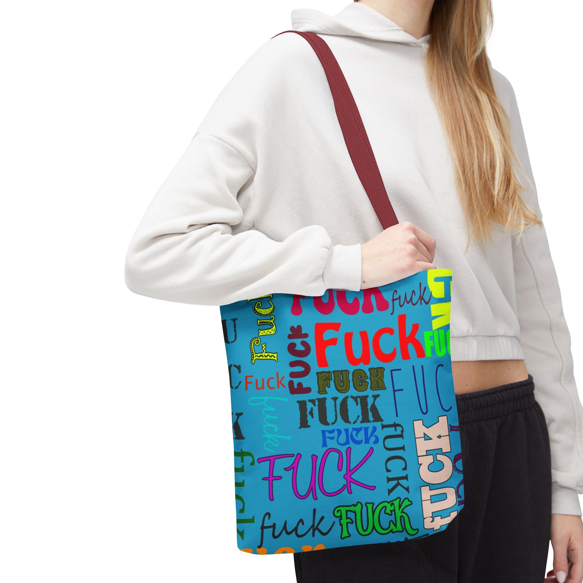 Funky Tote Bag with Colorful Fucks, Funny Shoulder Bag, Sarcastic Purse, Swear Word Carry-All, Novelty Handbag for Adults, Bold Typography