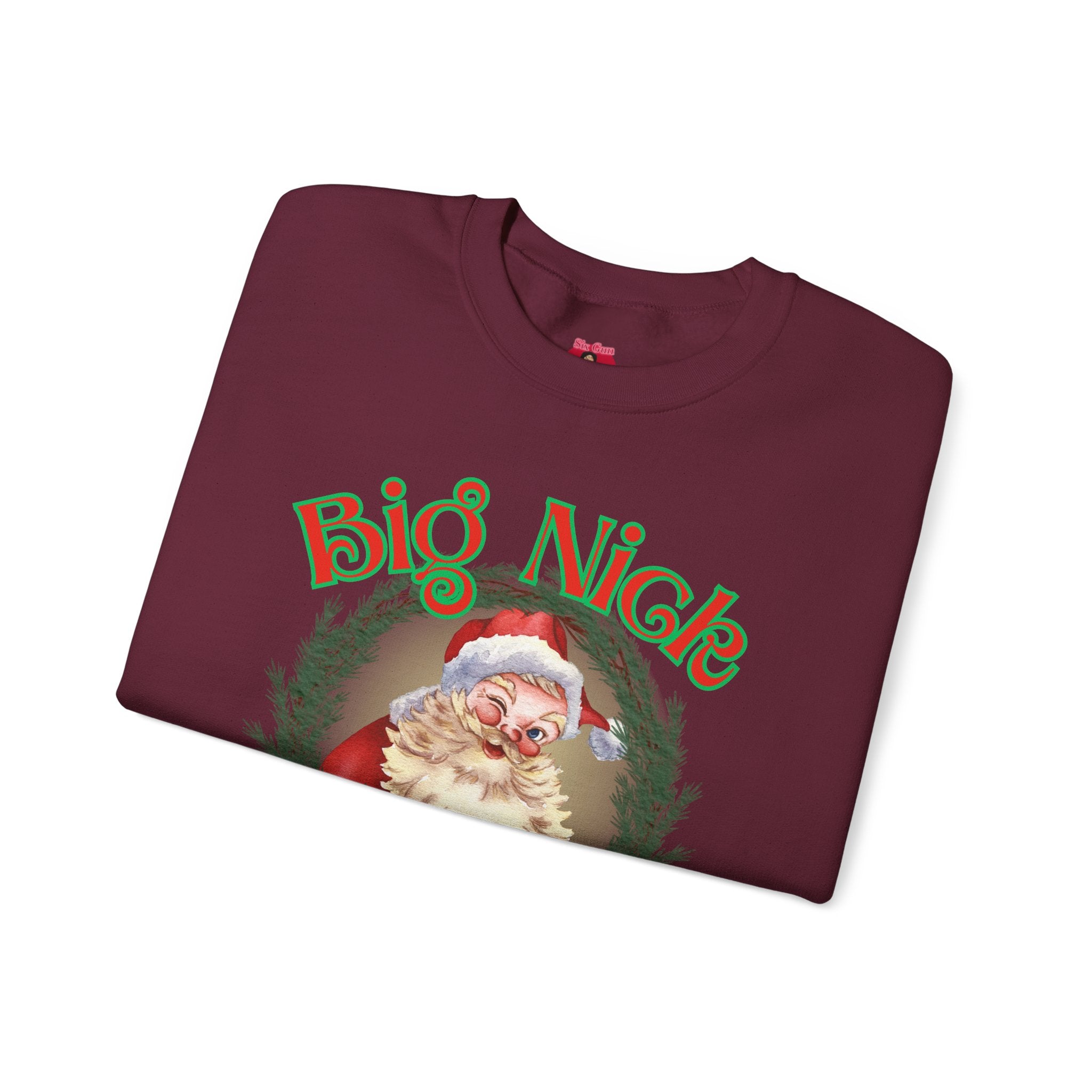 Funny Santa 'Big Nick Energy' Crewneck Sweatshirt for Christmas, Bold Vintage Design, Unique Apparel Jumper, Holiday Gift, Winter Clothing,