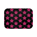 Pink Stardust Pop Bath Mat | Retro Glam Memory Foam | Matching Shower Curtain
