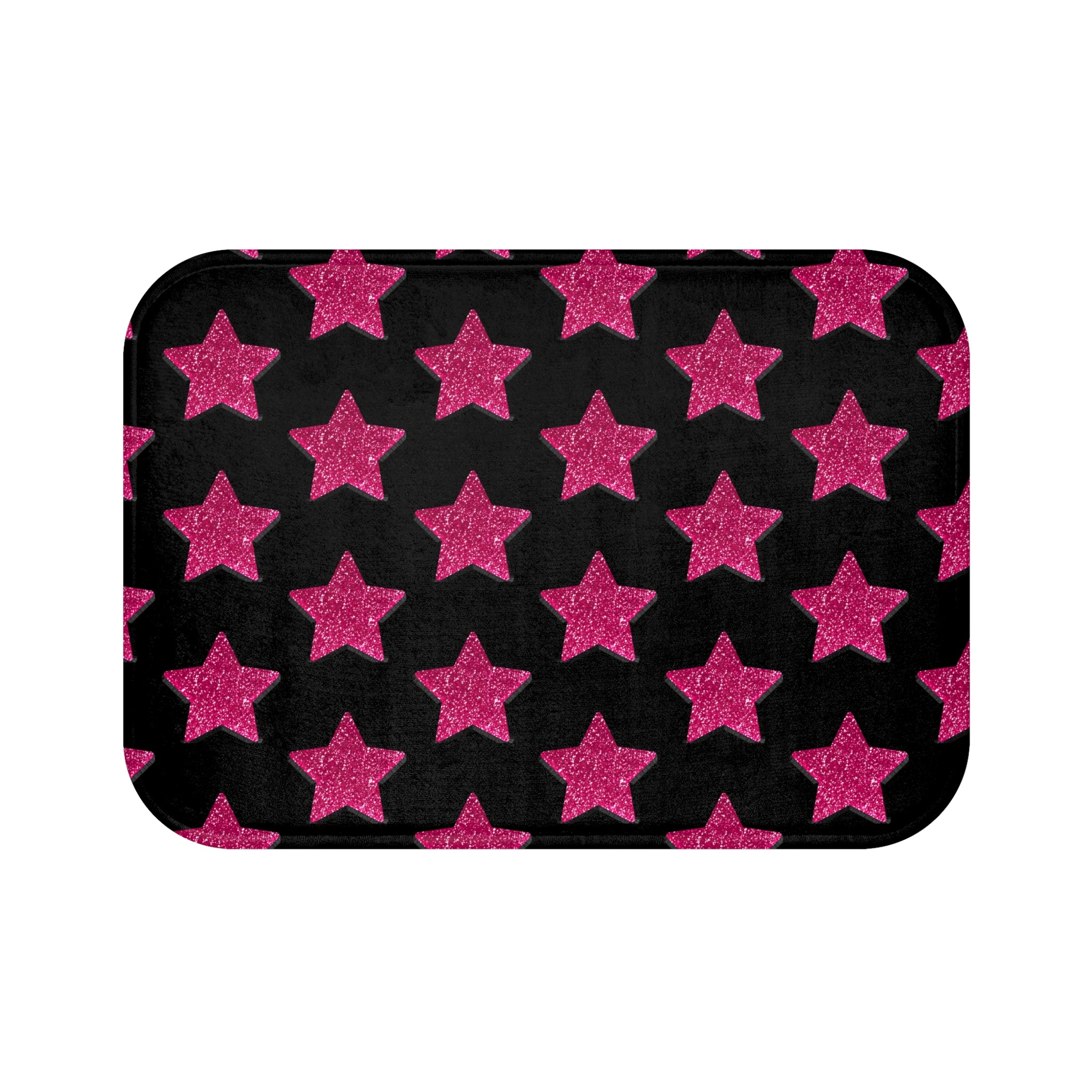 Pink Stardust Pop Bath Mat | Retro Glam Memory Foam | Matching Shower Curtain