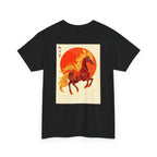 Chinease New Year, Fire Horse Graphic Tee — Flaming Horse Illustration T-Shirt (Oriental Zodiac-inspired)