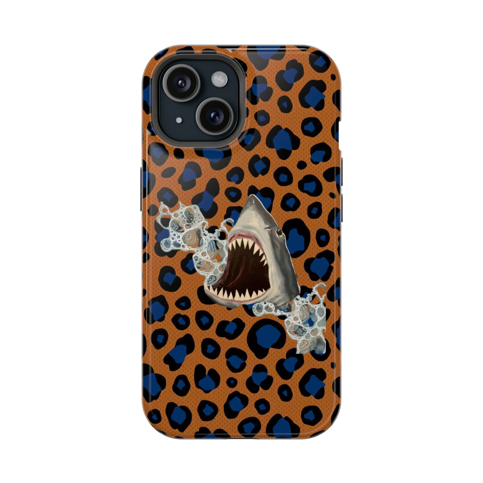 Shark Bite Leopard Print Phone Case — Magnetic Impact-Resistant