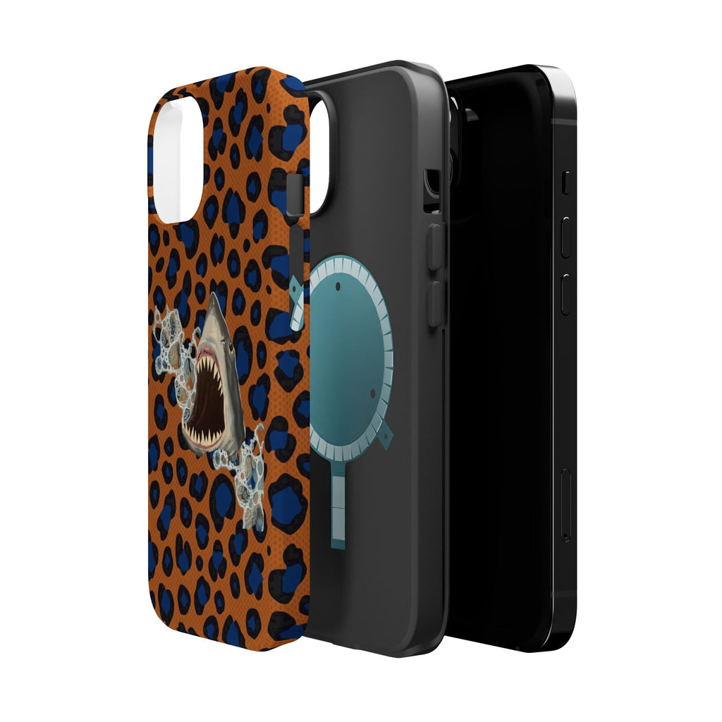 Shark Bite Leopard Print Phone Case — Magnetic Impact-Resistant