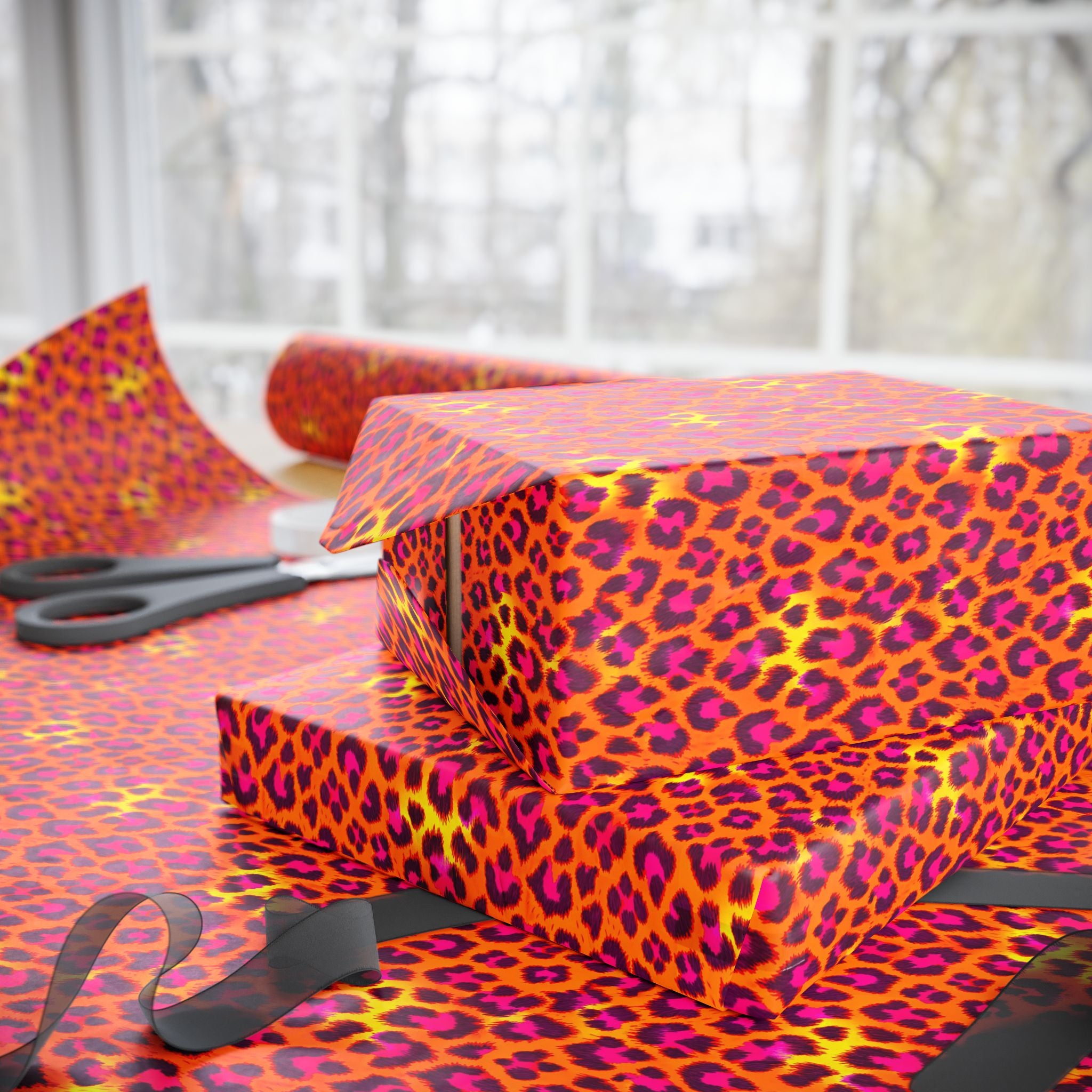 Hot pink neon leopard print