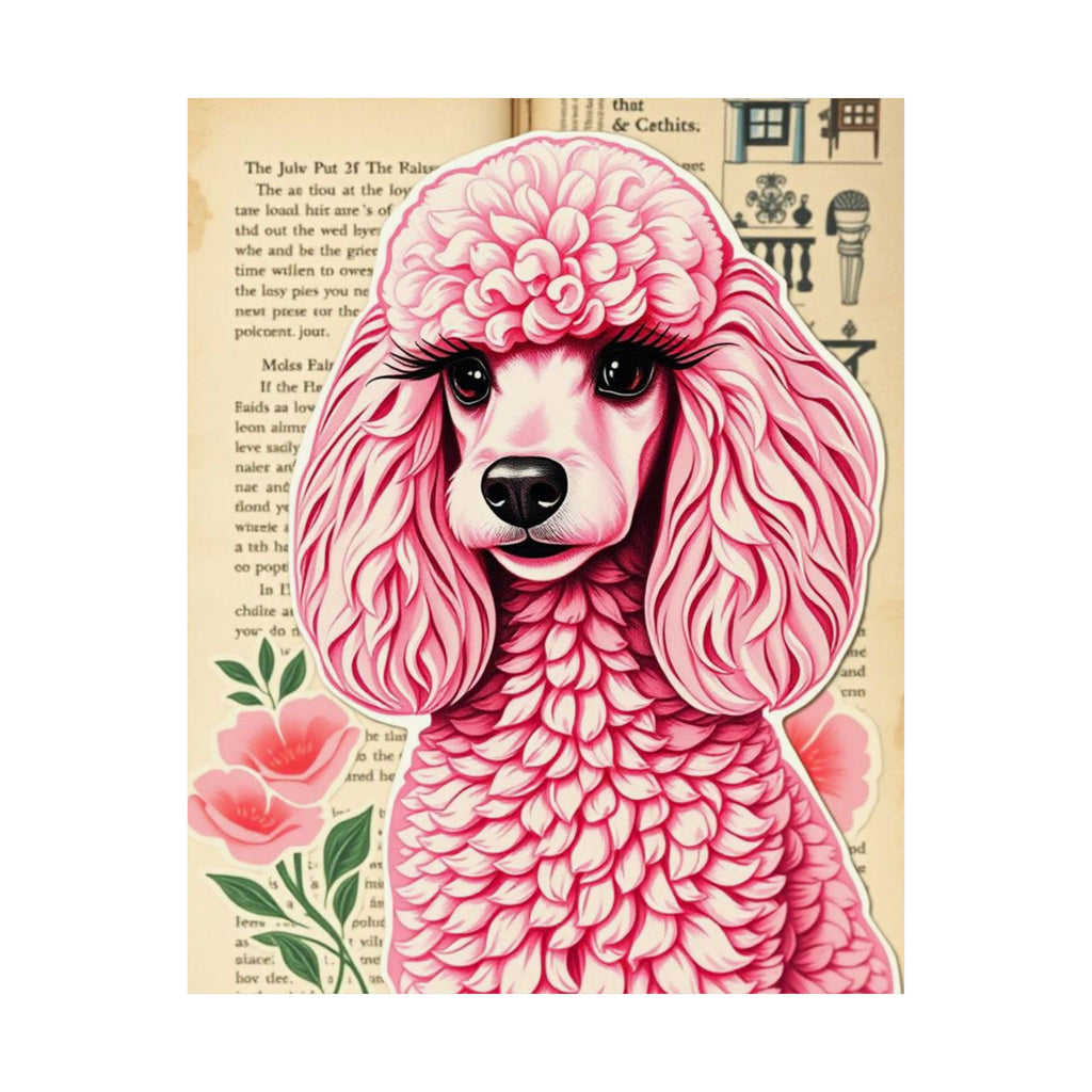 Whimsical Dog Art Print, Pink Poodle Poster, Cute Decor, Pet Lover Gift, Wall Art, Home Decoration