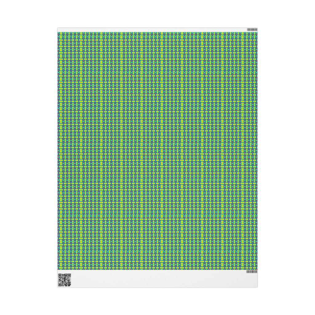 Retro 80s Neon Star Wrapping Paper — Bright Green & Blue, Quirky Gift Wrap