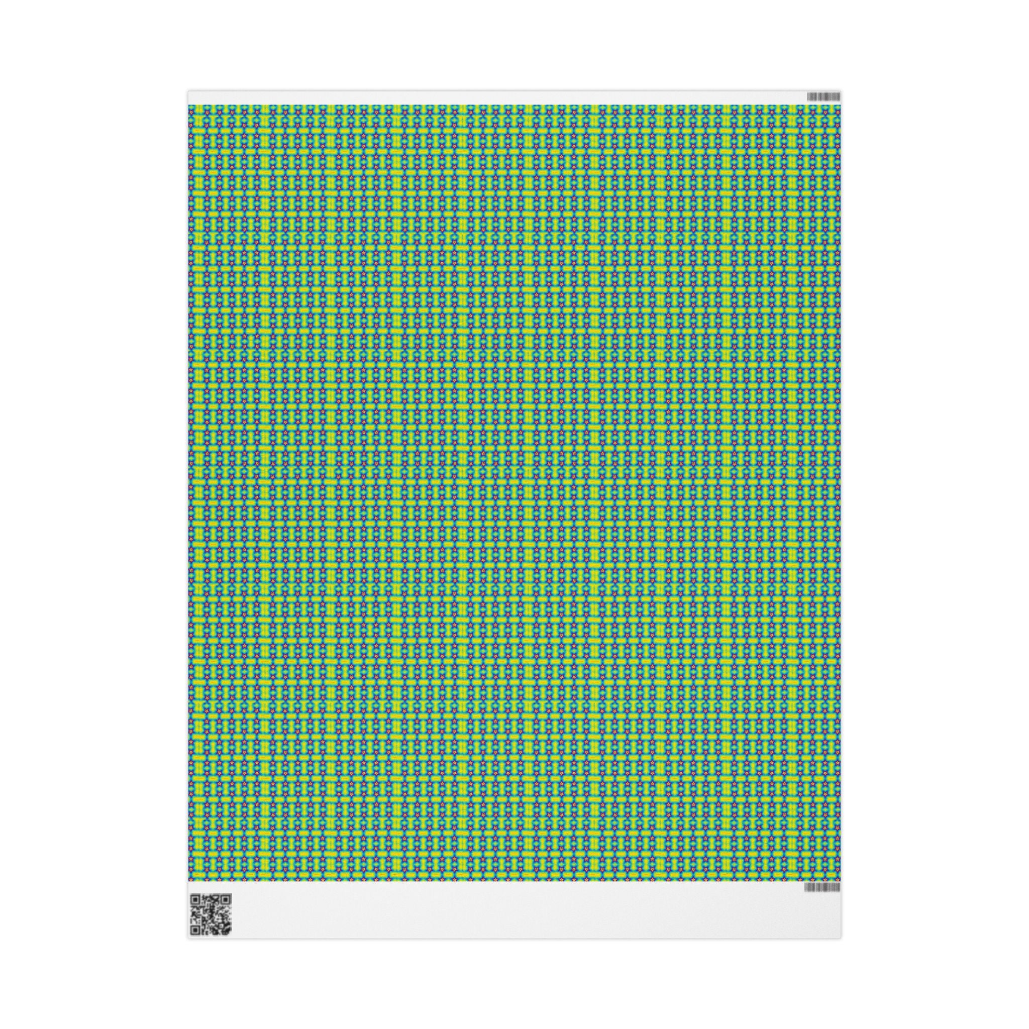 Retro 80s Neon Star Wrapping Paper — Bright Green & Blue, Quirky Gift Wrap