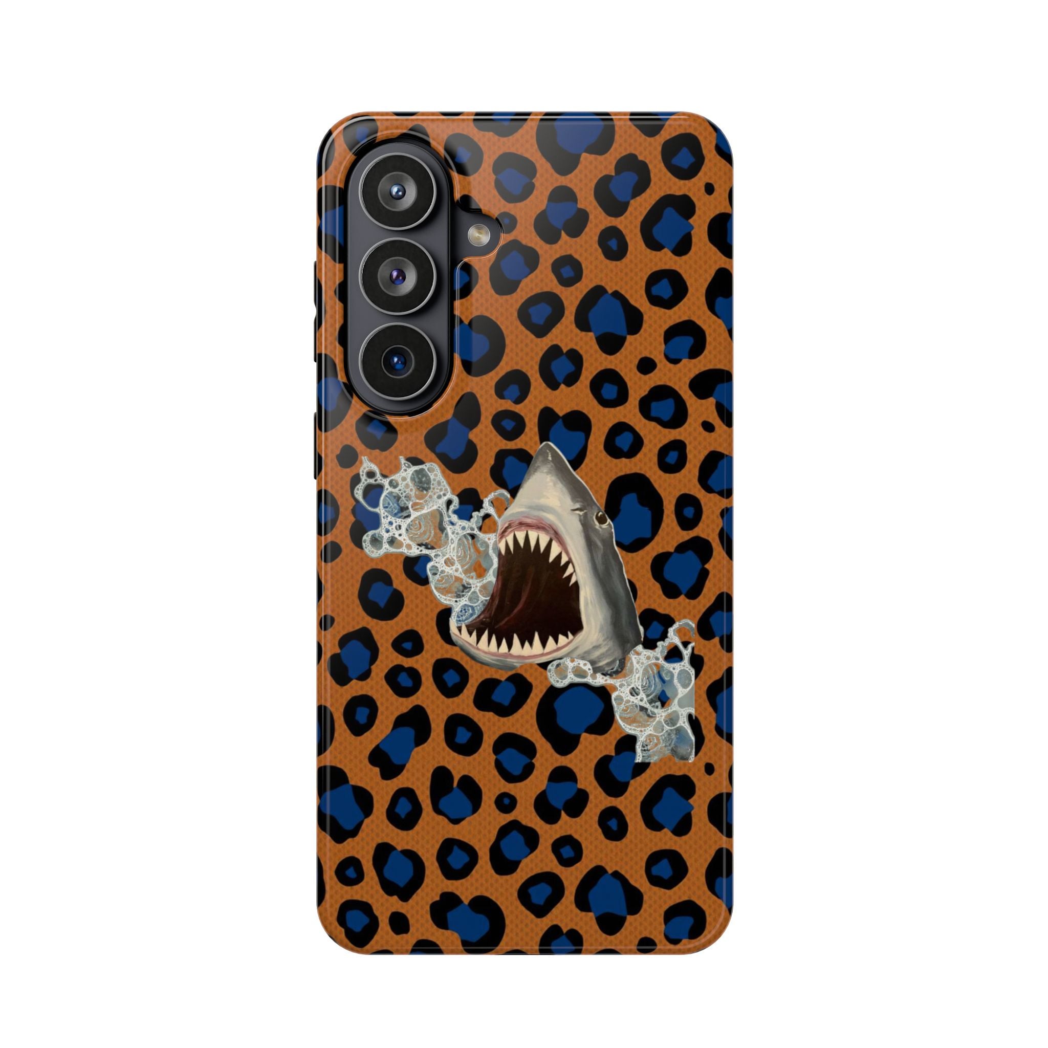 Shark Bite Leopard Print Phone Case — Magnetic Impact-Resistant