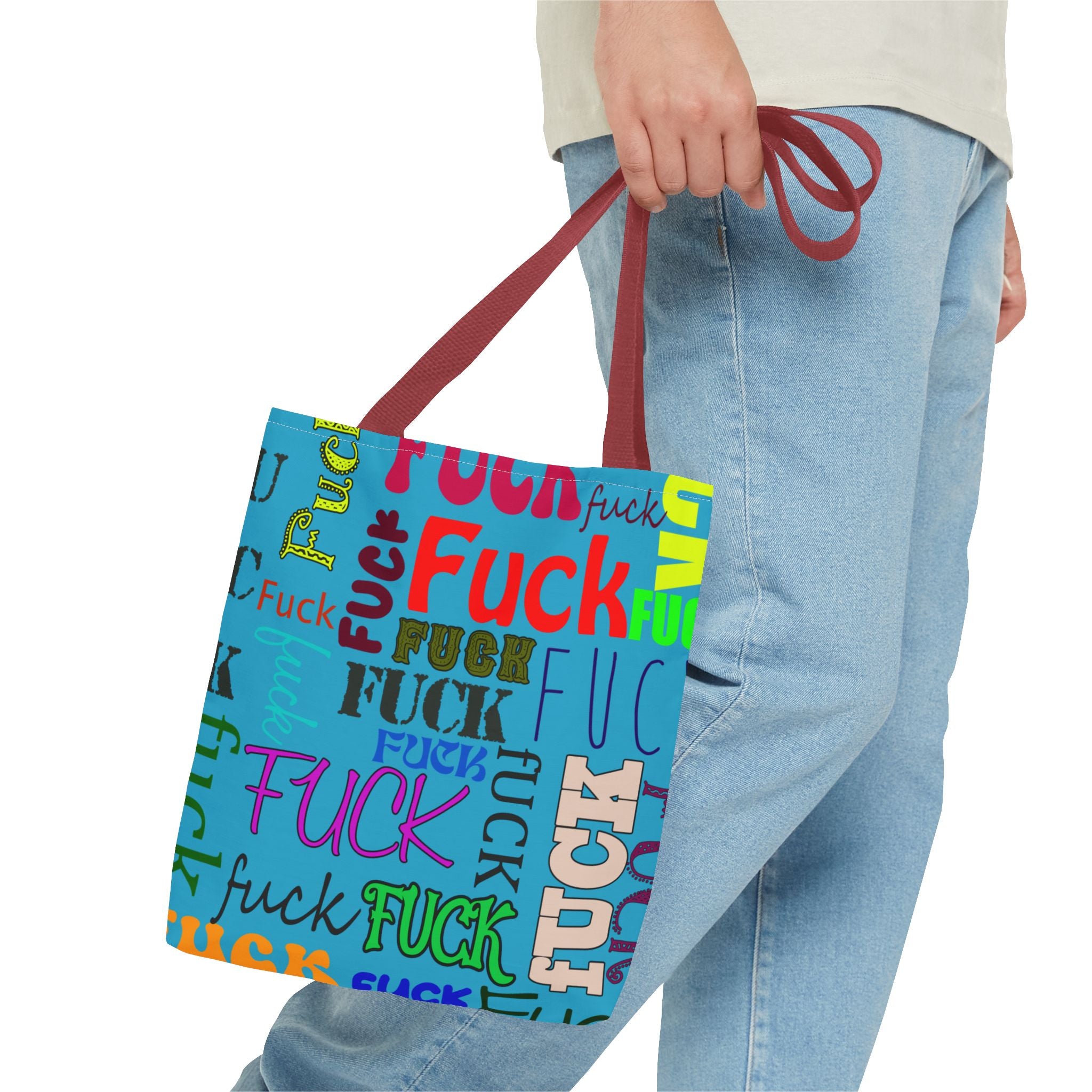 Funky Tote Bag with Colorful Fucks, Funny Shoulder Bag, Sarcastic Purse, Swear Word Carry-All, Novelty Handbag for Adults, Bold Typography