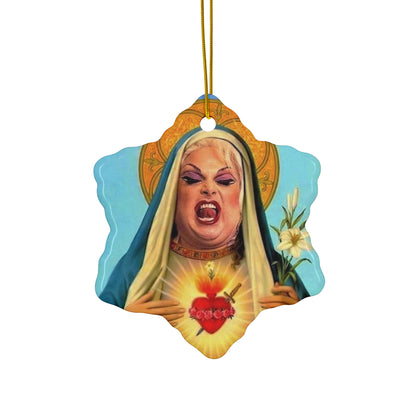 Saint Divine John Waters Film Star Funky Weird and Wonderful Christmas Tree Star Shaped Decoration, Holiday Gift, Quirky