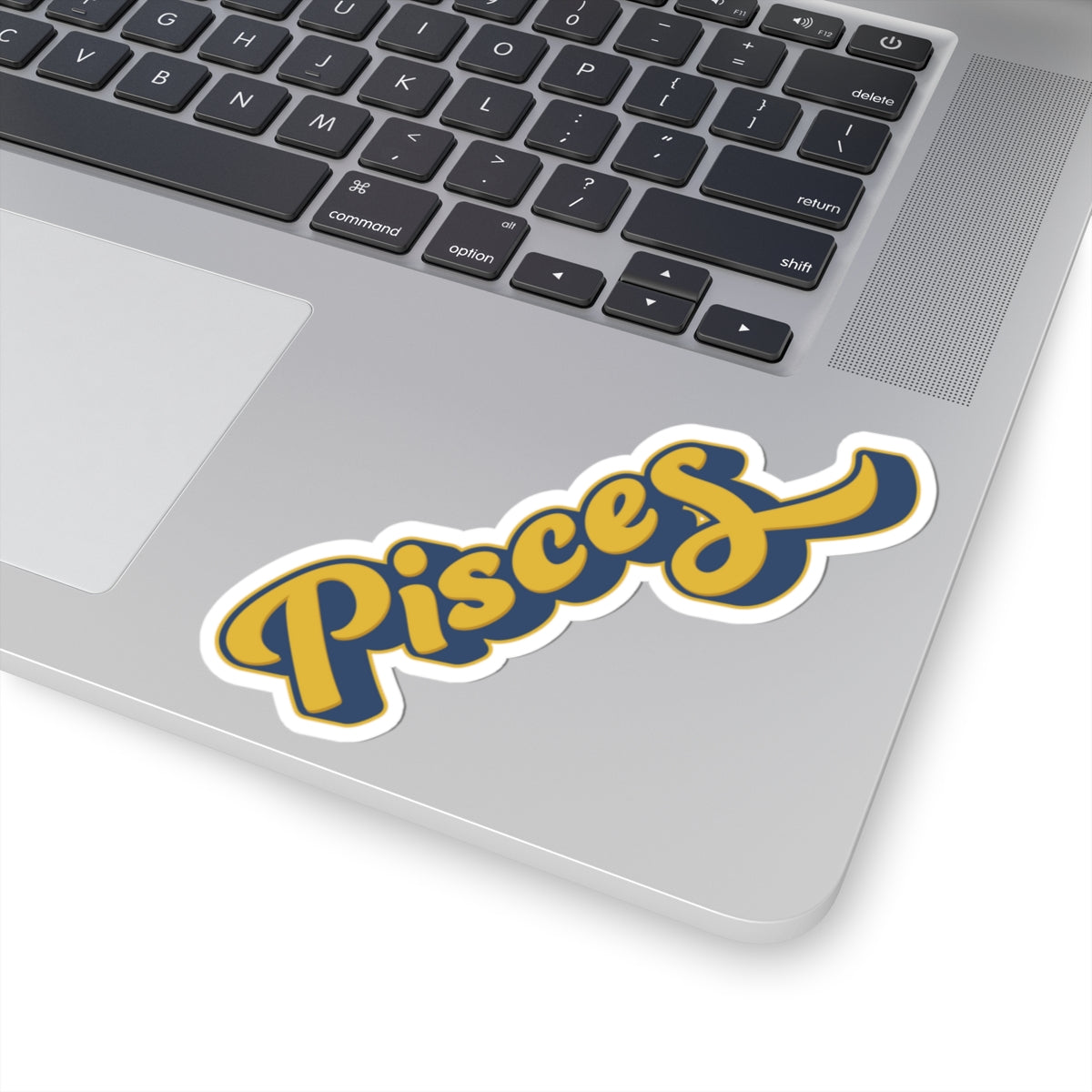Pisces 70s Groovy Zodiac Sticker — Retro Star Sign Kiss-Cut