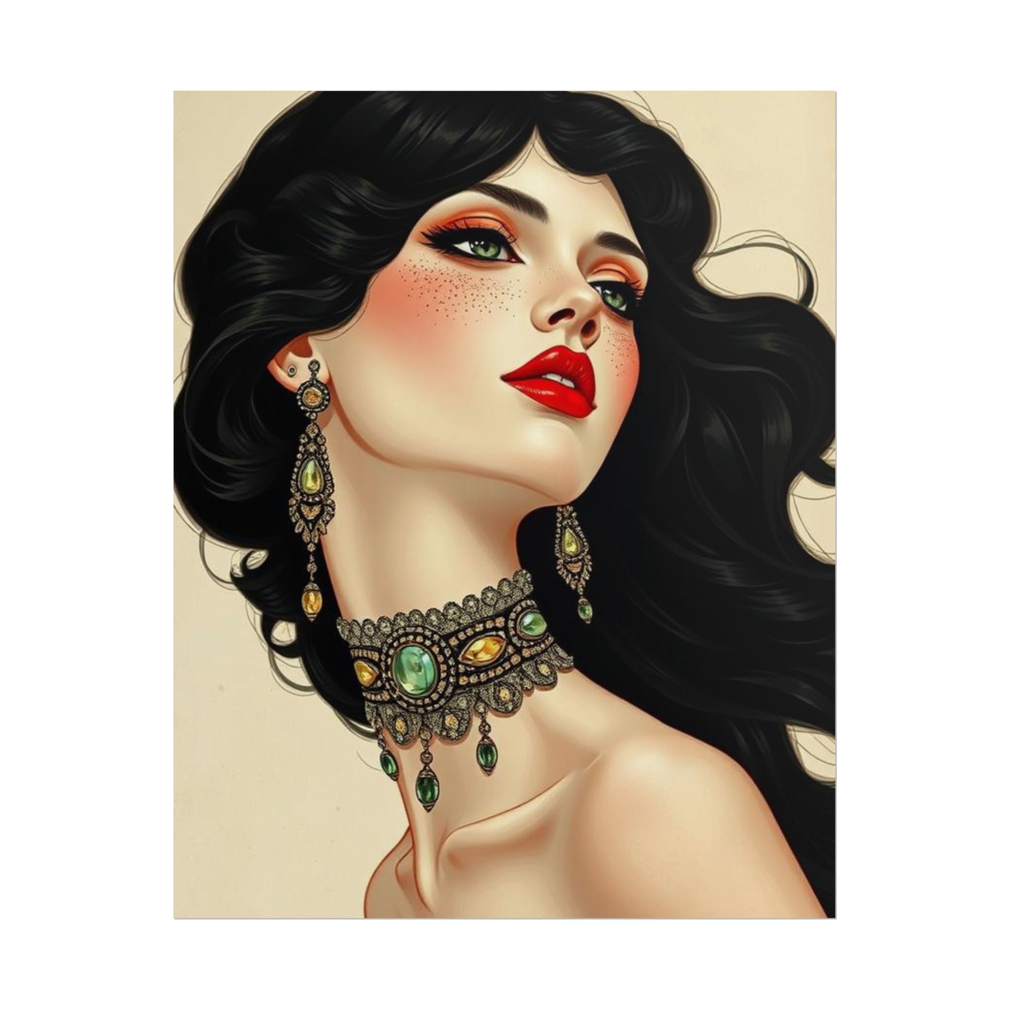 Elegant Vintage Art Rolled Posters, Bohemian Home Decor, Wall Art Prints, Fashion Illustration, Gift for Her, Art Lovers