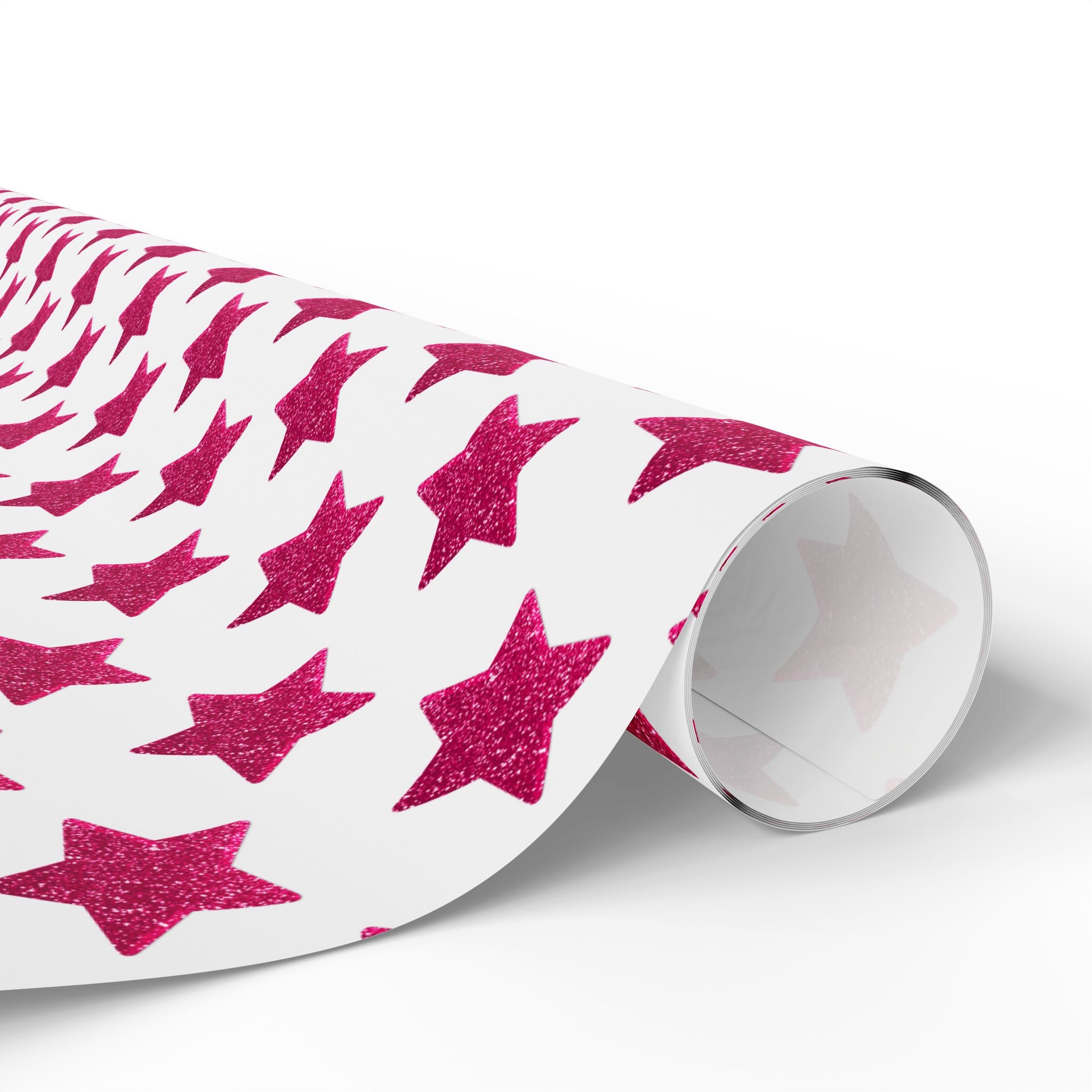 Wrapping Papers, Red Glitter Star Pattern Gift Wrap, Festive Minimalist Christmas Gift Wrap, Holiday Paper Roll, Sparkly Gift Wrap Sheets,
