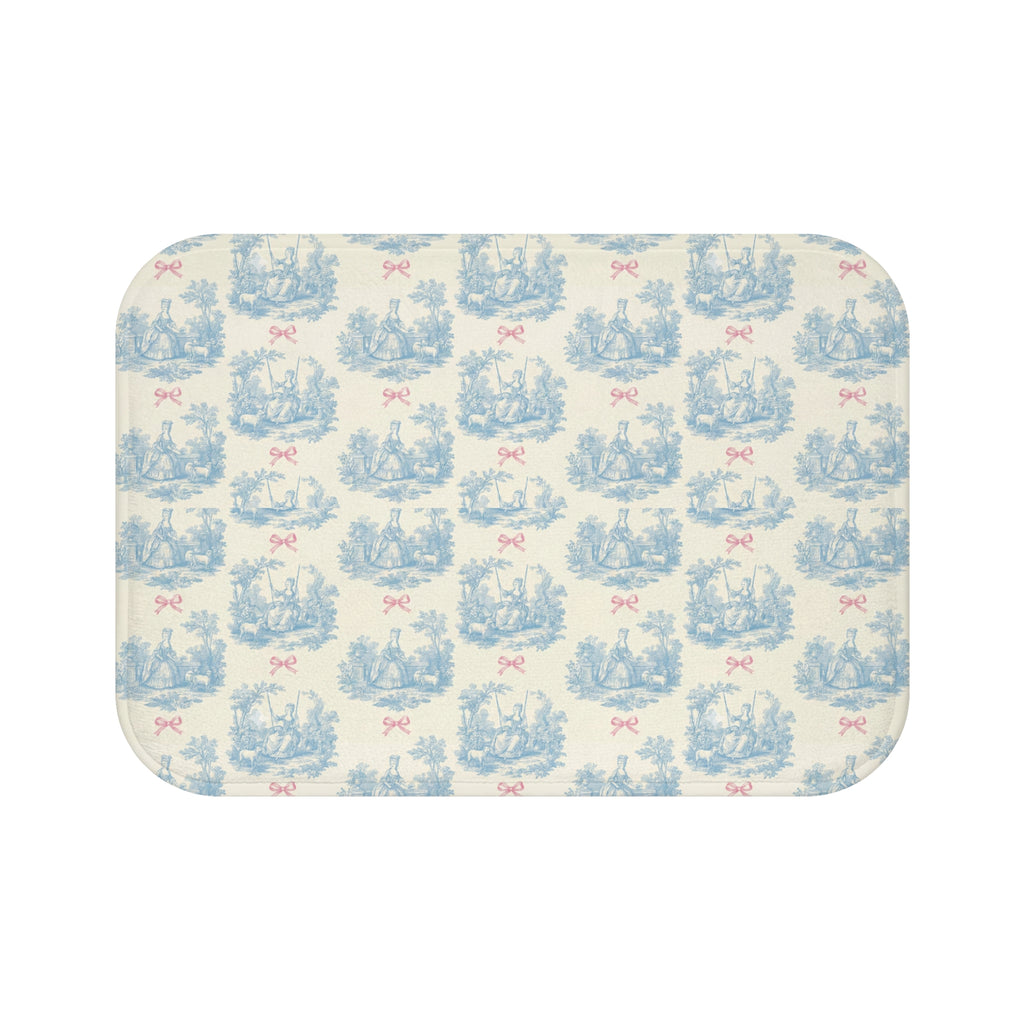 Marie Antoinette Toile Baby Blue & Pink Bath Mat