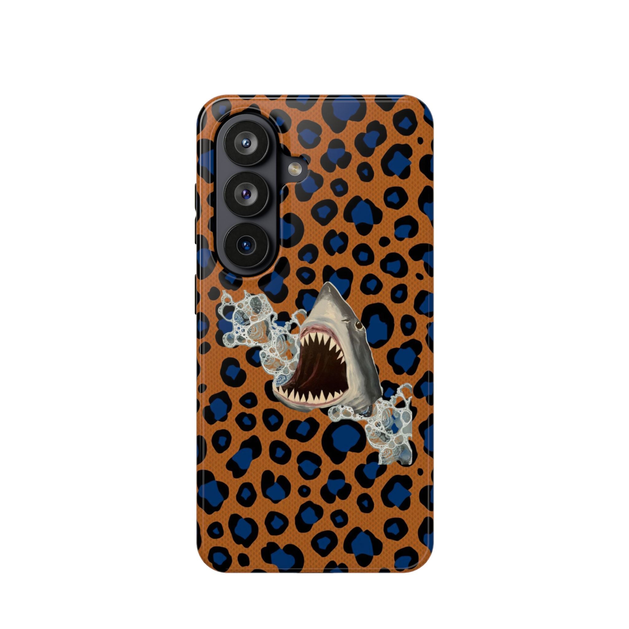 Shark Bite Leopard Print Phone Case — Magnetic Impact-Resistant