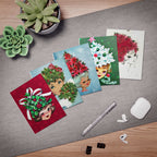 Whimsical Holiday Greeting Cards, Vintage-Inspired Cards for Christmas, Cheerful Seasonal Cards, Festive Note Cards for All Occasions