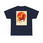 Chinease New Year, Fire Horse Graphic Tee — Flaming Horse Illustration T-Shirt (Oriental Zodiac-inspired)