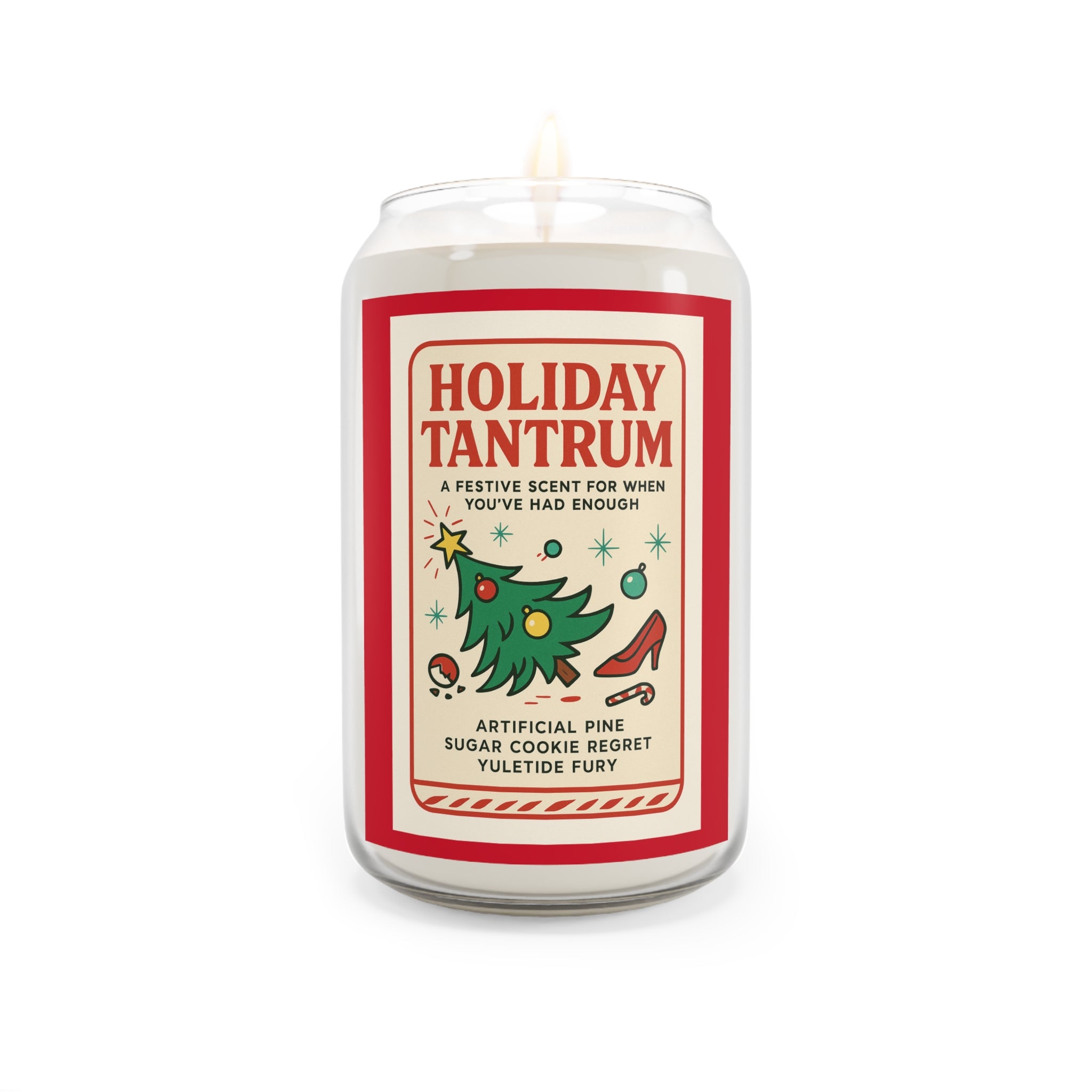 Holiday Tantrum Scented Soy Candle — 13.75 oz (Artificial Pine & Sugar Cookie)