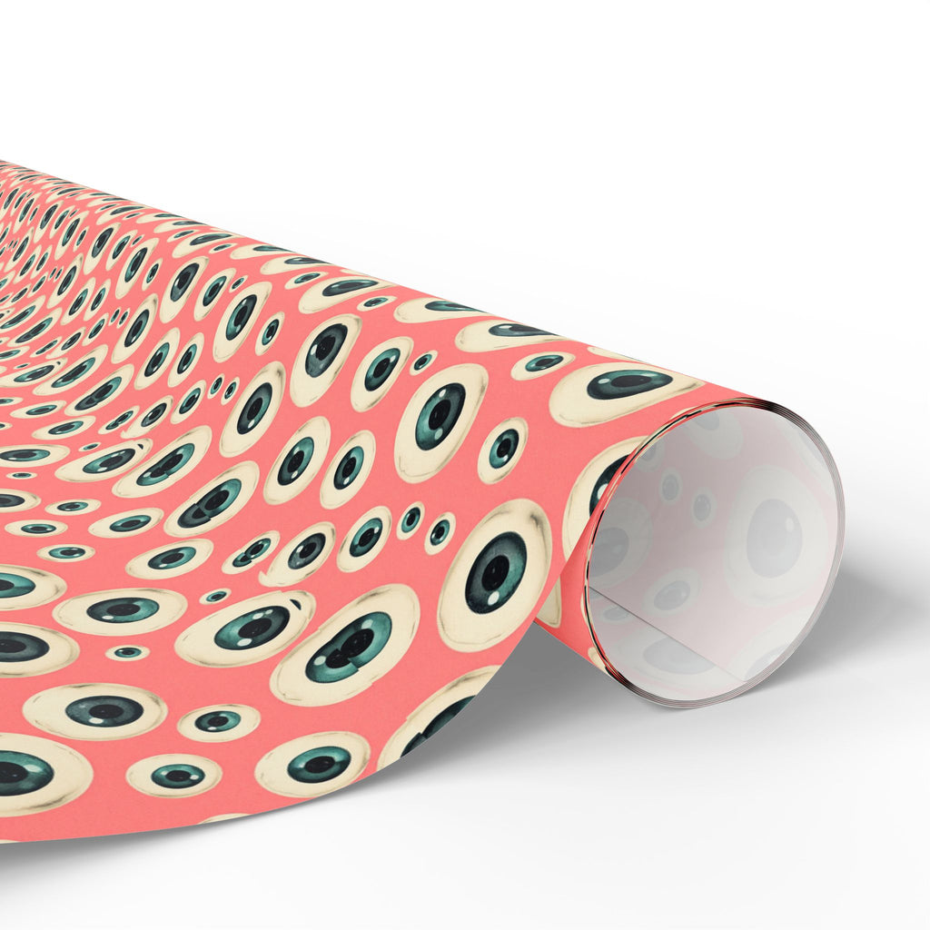 Eyeball Pattern on Pink Background, Unusual Punk Gift Wrap, Alternative Gift Wrap, Unique Wrapping Paper, Quirky