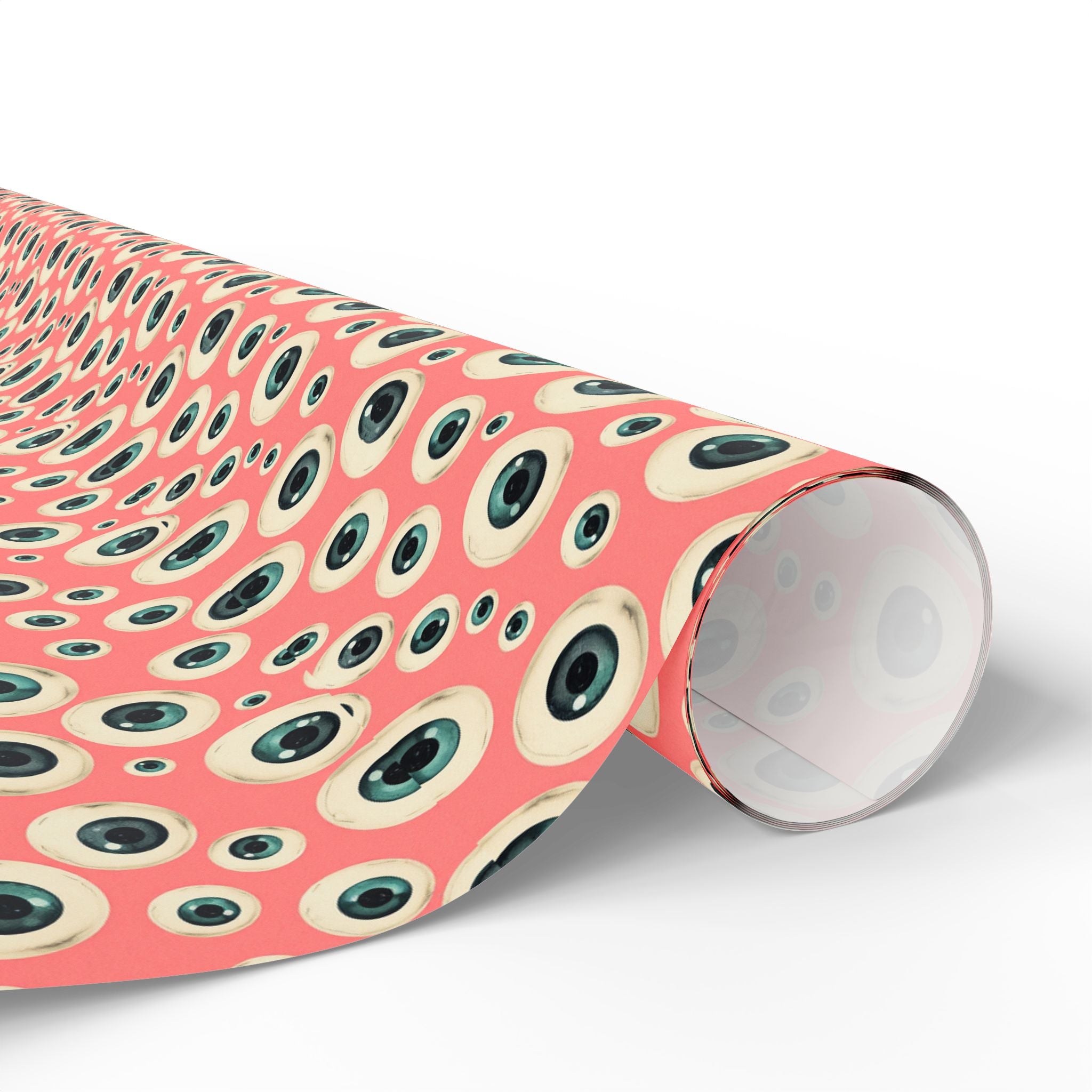 Eyeball Pattern on Pink Background, Unusual Punk Gift Wrap, Alternative Gift Wrap, Unique Wrapping Paper, Quirky