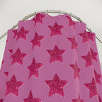 Pink Stardust Sweetheart Shower Curtain | Bright Retro Glam Star Pattern
