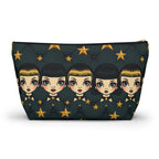 Whimsical Doll Head Accessory Pouch, Cute Makeup Bag, Starry Character Pouch, Gift for Her, Fun Travel Organizer