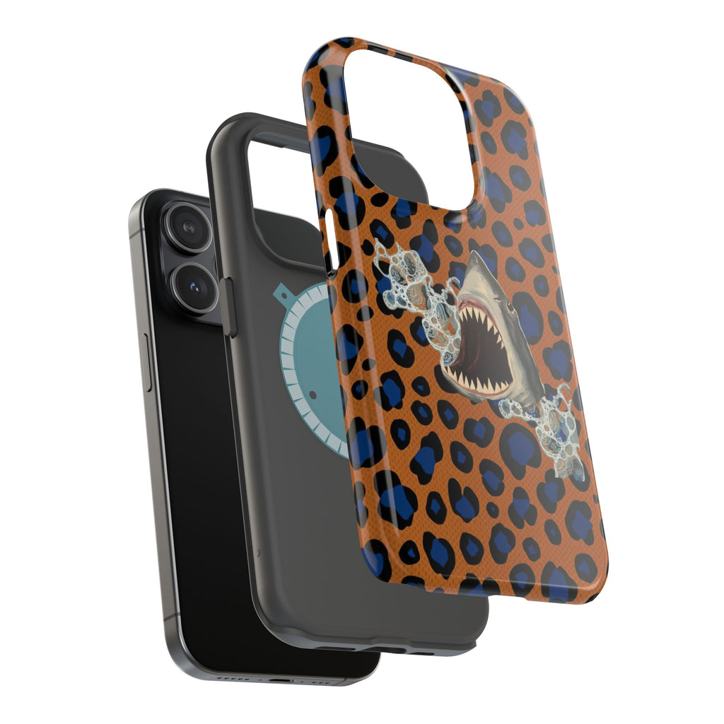Shark Bite Leopard Print Phone Case — Magnetic Impact-Resistant