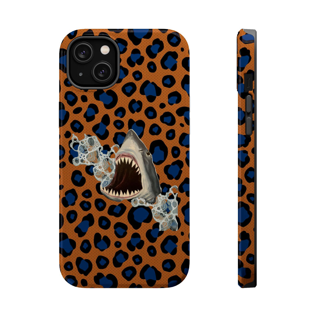 Shark Bite Leopard Print Phone Case — Magnetic Impact-Resistant