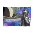 Cosmic Smoke Break Robot Accessory Pouch — Saturn Road Trip Makeup & Gadget Organizer