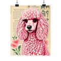 Whimsical Dog Art Print, Pink Poodle Poster, Cute Decor, Pet Lover Gift, Wall Art, Home Decoration