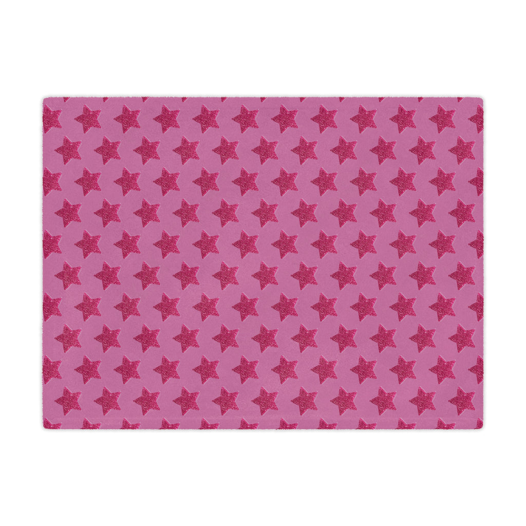 Pink on  Pink Glitter Star Minky Blanket