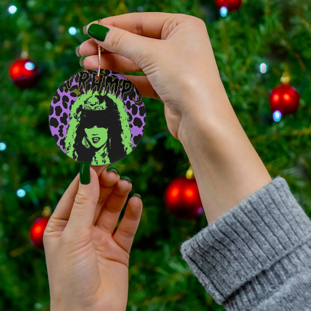 Ceramic Ornament - Purple Leopard Print Cramps, Poison Ivy Punk Rock Christmas