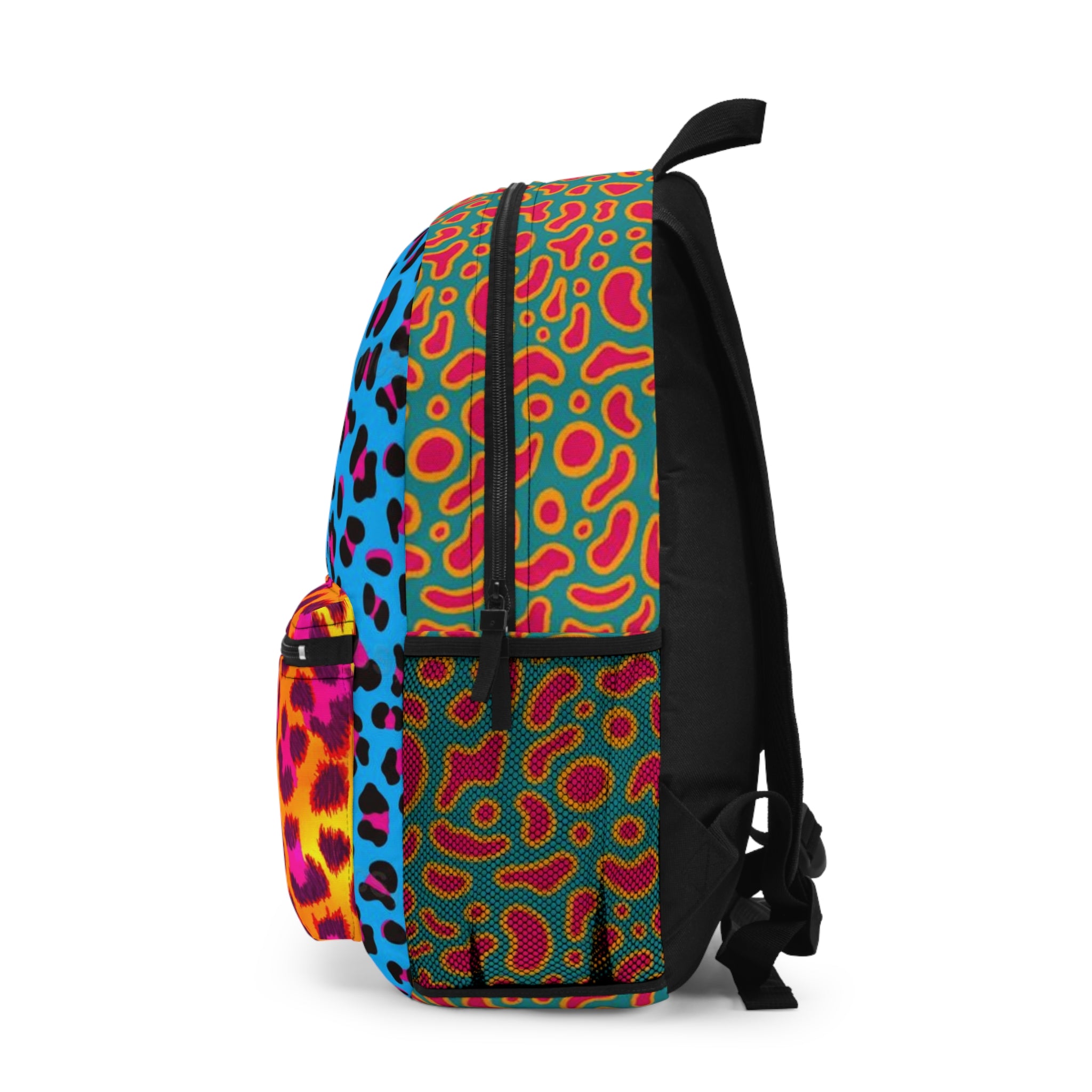 Vibrant Neon Leopard Print Backpack – Colorful Animal Print School Bag