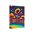 Psychedelic Mushroom Metal Art Sign — Neon Surreal Wall Decor