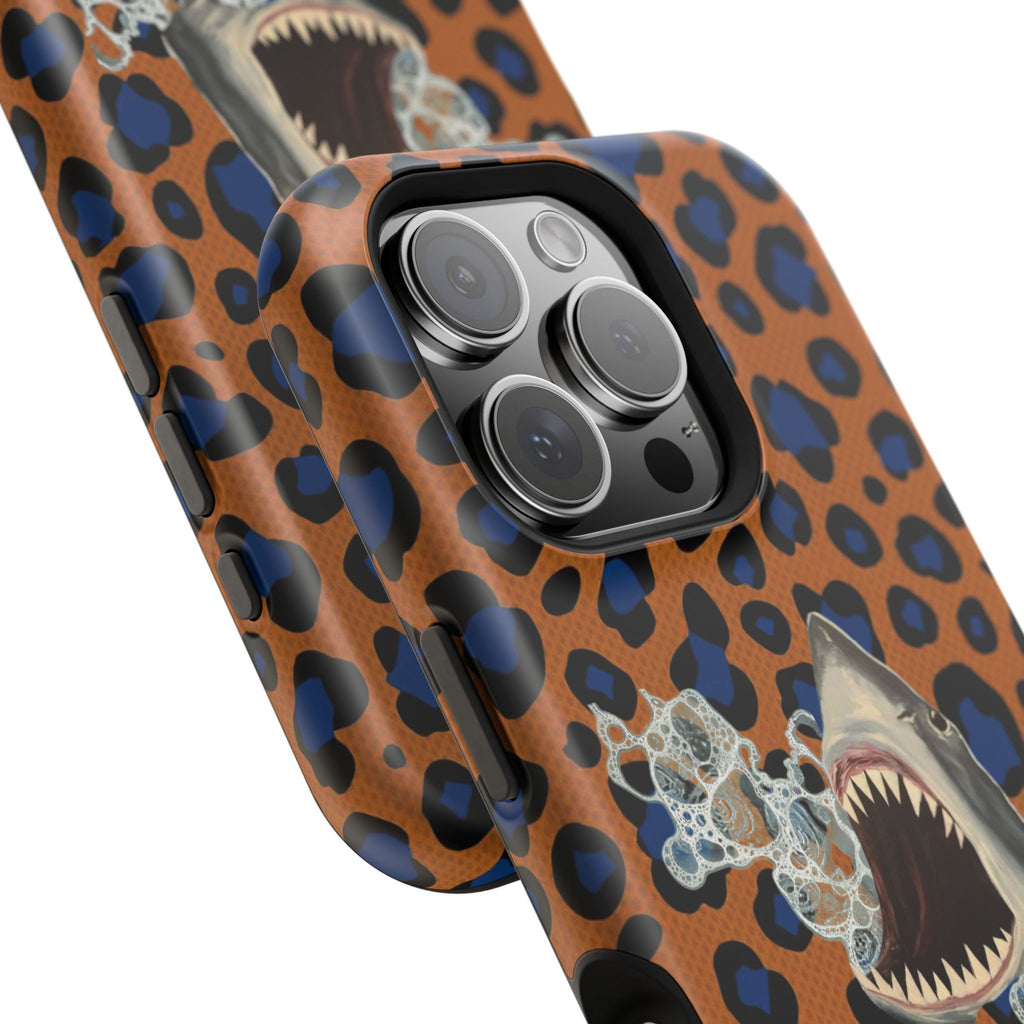 Shark Bite Leopard Print Phone Case — Magnetic Impact-Resistant