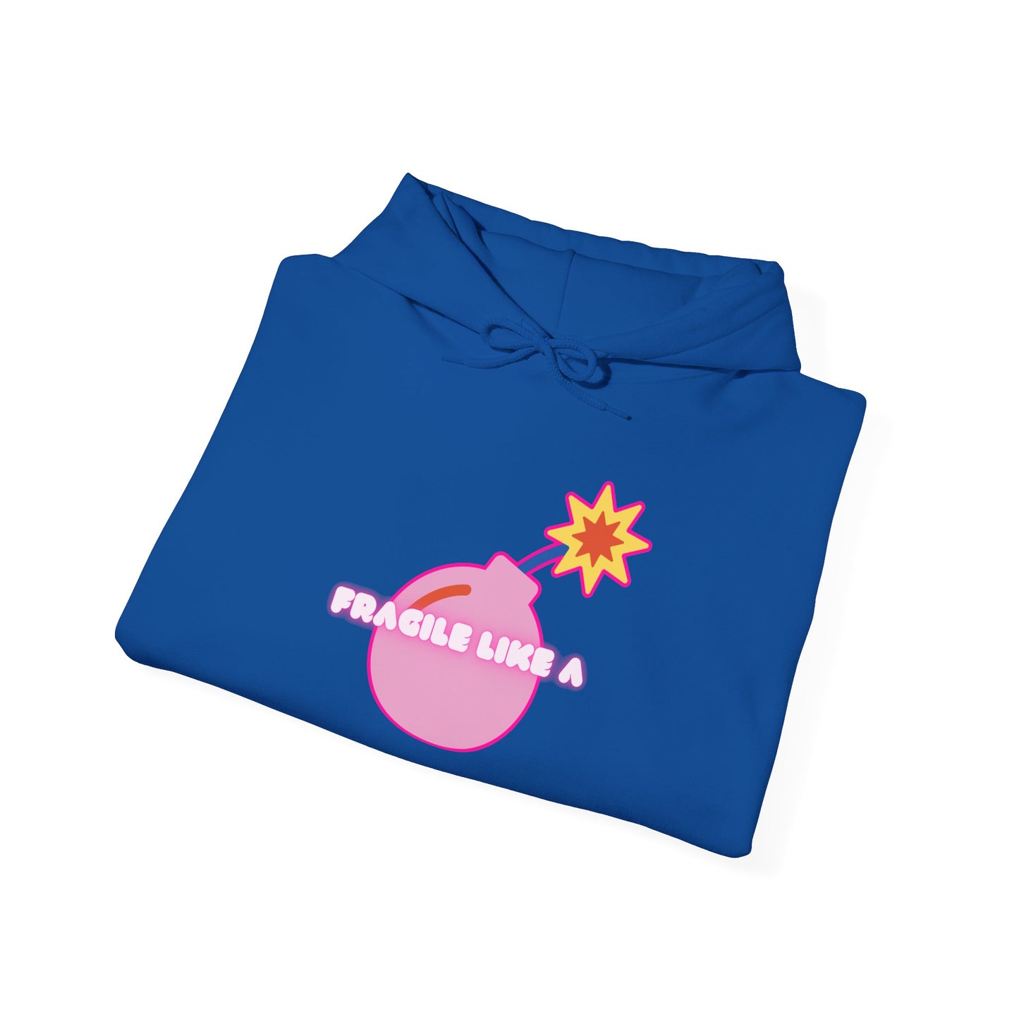 Hooded Sweatshirt 'Fragile like a Bomb' Female Empowerment Y2K Design