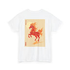 Chinease New Year, Fire Horse Graphic Tee — Flaming Horse Illustration T-Shirt (Oriental Zodiac-inspired)