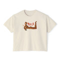 High & Feline Fine Women's Boxy Tee — Cute Retro Tiger Pinup Graphic