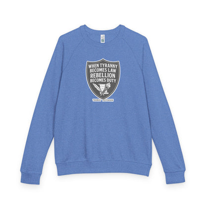 Revolutionary Shield Raglan Crewneck T-Shirt - Thomas Jefferson Quote