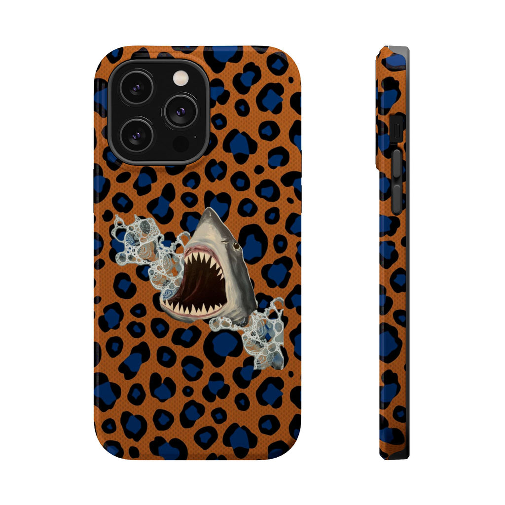 Shark Bite Leopard Print Phone Case — Magnetic Impact-Resistant