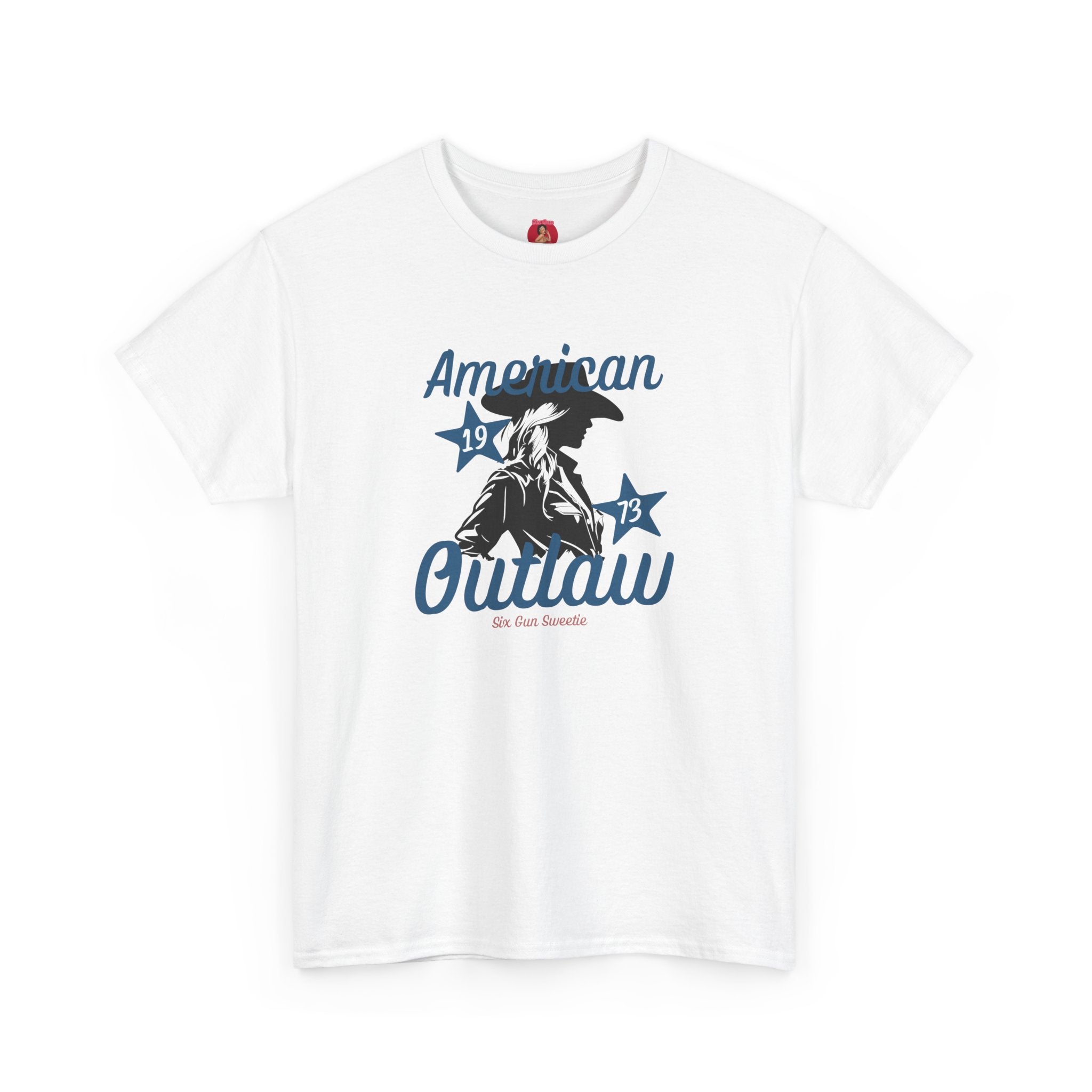 American Outlaw Unisex Tee, Cool Casual Wear, Gift for Rebels, Vintage Style Shirt, Perfect for Riders, Outdoor Events, Americana Fashion