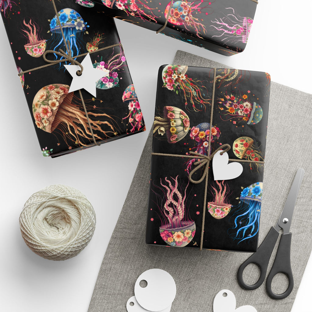 Wrapping Papers - Surreal Floral Jellyfish Design