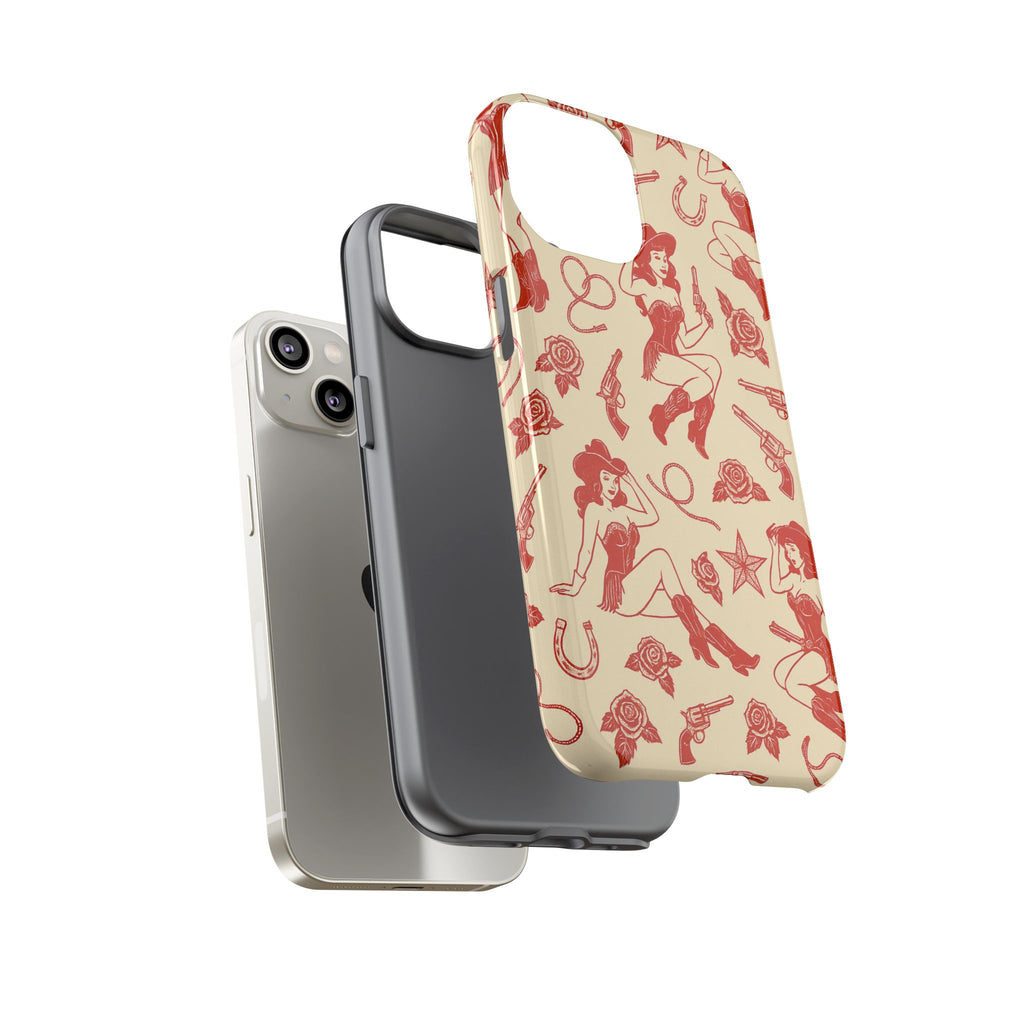 Tough Cases - Vintage Cowgirl Pattern iPhone Case