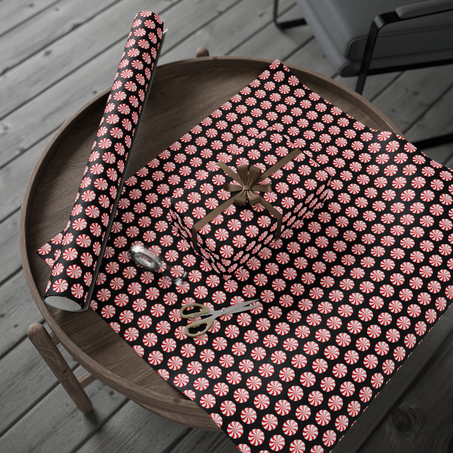 Gift Wrap - Peppermint Goth Christmas Pattern