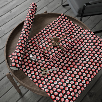 Gift Wrap - Peppermint Goth Christmas Pattern