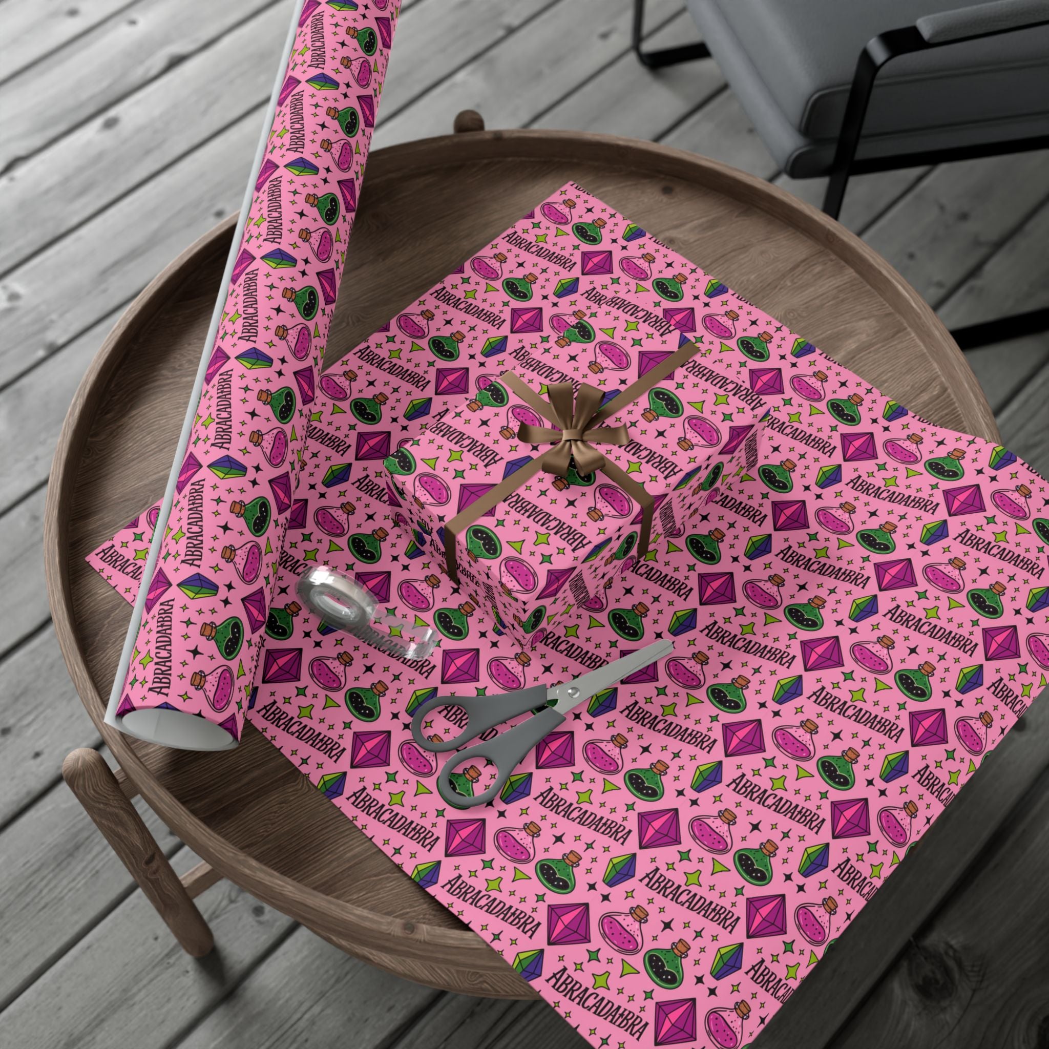 Magic Potion Pattern Gift Wrap Paper — Pink Abracadabra Wrapping Roll
